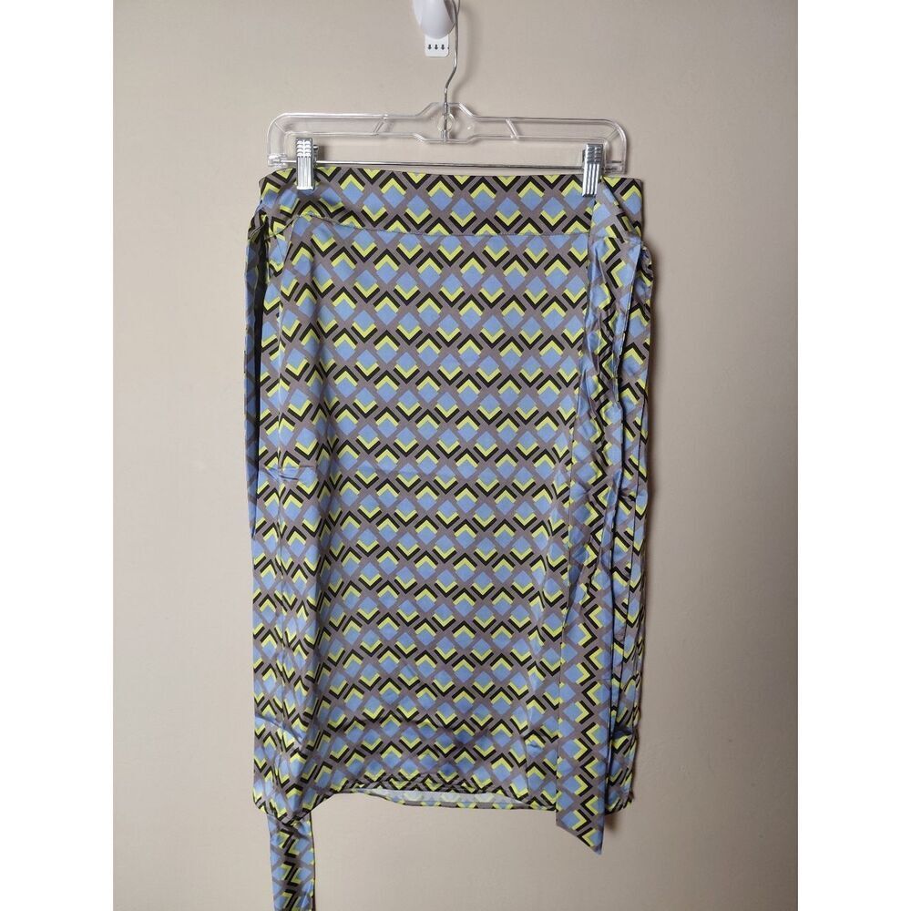 Wildfang Satin Wrap Skirt Medium NWT GEOMETRIC